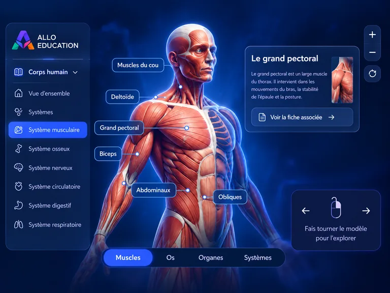 Expérience immersive : système musculaire du corps humain